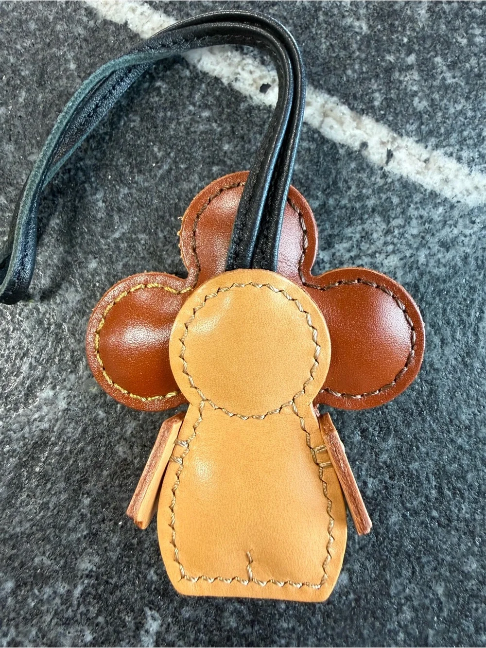 Vivienne keychain made of LV canvas print